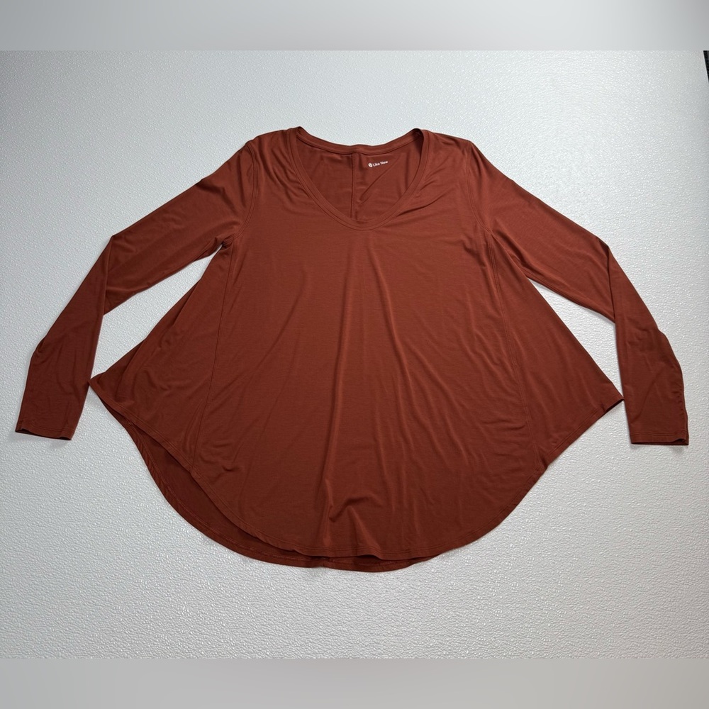 Lululemon Up For Down Time‎ Long Sleeve Dark Terracotta Size 8 W3DU2S